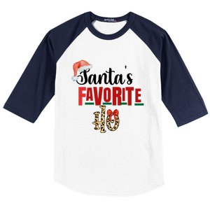 Cute Cheetah SantaS Favorite Ho Christmas S Great Gift Baseball Sleeve Shirt