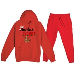 Cute Cheetah SantaS Favorite Ho Christmas S Great Gift Premium Hooded Sweatsuit Set