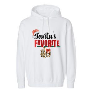 Cute Cheetah SantaS Favorite Ho Christmas S Great Gift Garment-Dyed Fleece Hoodie