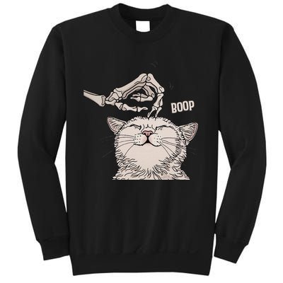 Cute Cat Skeleton Hand Boop Halloween Pet Women Sweatshirt