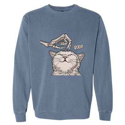 Cute Cat Skeleton Hand Boop Halloween Pet Women Garment-Dyed Sweatshirt