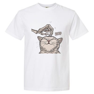 Cute Cat Skeleton Hand Boop Halloween Pet Women Garment-Dyed Heavyweight T-Shirt