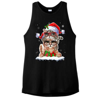 Cat Christmas Santa Cat Mom Cat Dad Cat Lover Merry Catmas Ladies PosiCharge Tri-Blend Wicking Tank