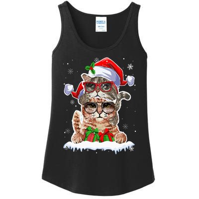 Cat Christmas Santa Cat Mom Cat Dad Cat Lover Merry Catmas Ladies Essential Tank