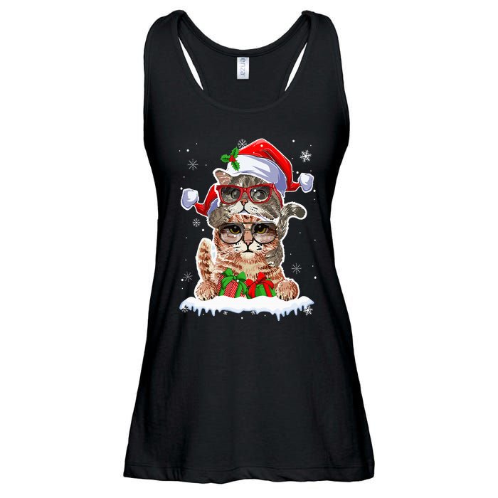 Cat Christmas Santa Cat Mom Cat Dad Cat Lover Merry Catmas Ladies Essential Flowy Tank