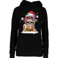 Cat Christmas Santa Cat Mom Cat Dad Cat Lover Merry Catmas Womens Funnel Neck Pullover Hood