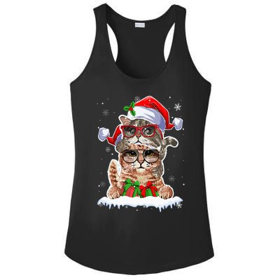 Cat Christmas Santa Cat Mom Cat Dad Cat Lover Merry Catmas Ladies PosiCharge Competitor Racerback Tank