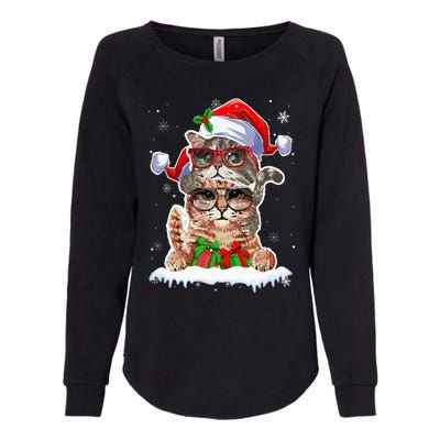 Cat Christmas Santa Cat Mom Cat Dad Cat Lover Merry Catmas Womens California Wash Sweatshirt