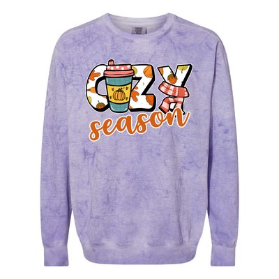 Cute Crazy Season Fall Autumn Coffee Pumpkin Spice Colorblast Crewneck Sweatshirt