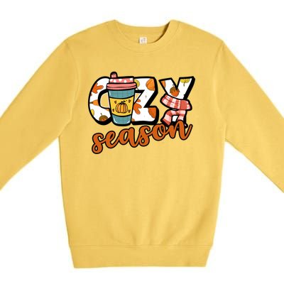 Cute Crazy Season Fall Autumn Coffee Pumpkin Spice Premium Crewneck Sweatshirt