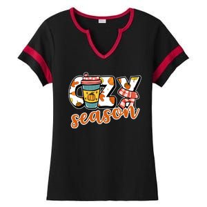 Cute Crazy Season Fall Autumn Coffee Pumpkin Spice Ladies Halftime Notch Neck Tee