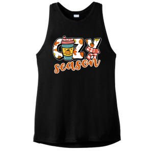 Cute Crazy Season Fall Autumn Coffee Pumpkin Spice Ladies PosiCharge Tri-Blend Wicking Tank