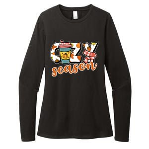 Cute Crazy Season Fall Autumn Coffee Pumpkin Spice Womens CVC Long Sleeve Shirt