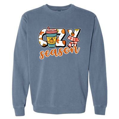 Cute Crazy Season Fall Autumn Coffee Pumpkin Spice Garment-Dyed Sweatshirt