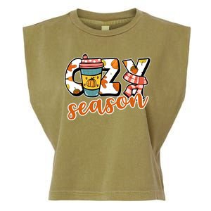 Cute Crazy Season Fall Autumn Coffee Pumpkin Spice Garment-Dyed Women's Muscle Tee