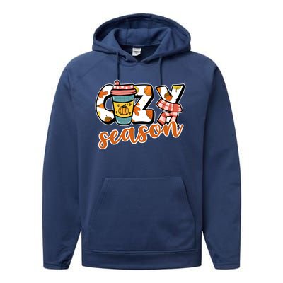 Cute Crazy Season Fall Autumn Coffee Pumpkin Spice Performance Fleece Hoodie