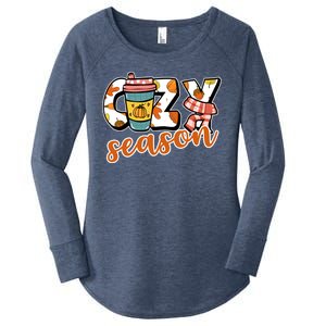 Cute Crazy Season Fall Autumn Coffee Pumpkin Spice Women's Perfect Tri Tunic Long Sleeve Shirt