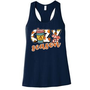 Cute Crazy Season Fall Autumn Coffee Pumpkin Spice Women's Racerback Tank