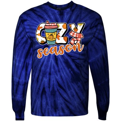 Cute Crazy Season Fall Autumn Coffee Pumpkin Spice Tie-Dye Long Sleeve Shirt