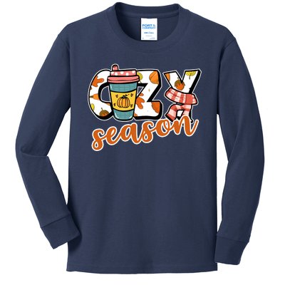 Cute Crazy Season Fall Autumn Coffee Pumpkin Spice Kids Long Sleeve Shirt