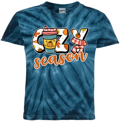 Cute Crazy Season Fall Autumn Coffee Pumpkin Spice Kids Tie-Dye T-Shirt