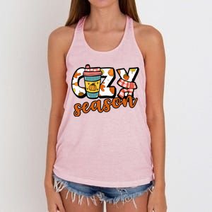 Cute Crazy Season Fall Autumn Coffee Pumpkin Spice Women's Knotted Racerback Tank