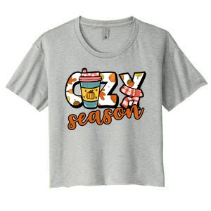 Cute Crazy Season Fall Autumn Coffee Pumpkin Spice Women's Crop Top Tee