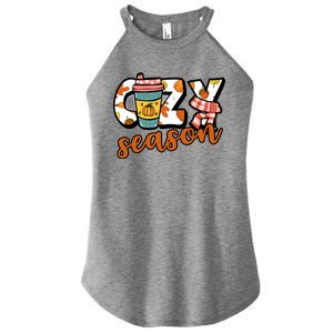 Cute Crazy Season Fall Autumn Coffee Pumpkin Spice Women's Perfect Tri Rocker Tank