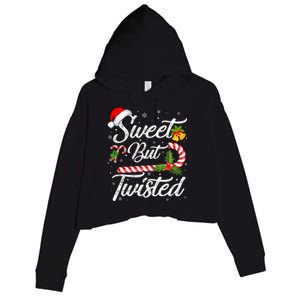 Candy Cane Sweet But Twisted Funny Christmas Great Gift Crop Fleece Hoodie