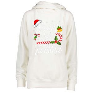 Candy Cane Sweet But Twisted Funny Christmas Great Gift Womens Funnel Neck Pullover Hood