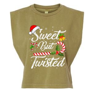 Candy Cane Sweet But Twisted Funny Christmas Great Gift Garment-Dyed Women's Muscle Tee