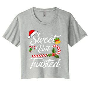 Candy Cane Sweet But Twisted Funny Christmas Great Gift Women's Crop Top Tee