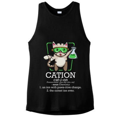 Cation Cute Science Cat Pawsitive Element Chemistry Teacher Ladies PosiCharge Tri-Blend Wicking Tank
