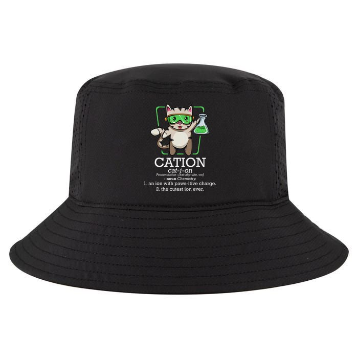 Cation Cute Science Cat Pawsitive Element Chemistry Teacher Cool Comfort Performance Bucket Hat