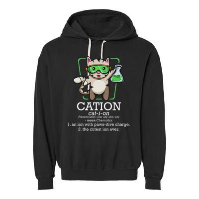 Cation Cute Science Cat Pawsitive Element Chemistry Teacher Garment-Dyed Fleece Hoodie