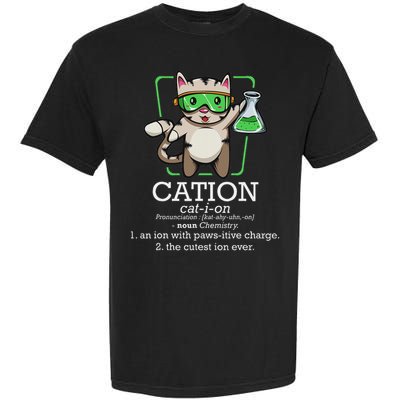 Cation Cute Science Cat Pawsitive Element Chemistry Teacher Garment-Dyed Heavyweight T-Shirt