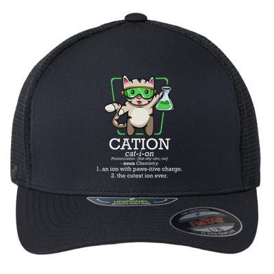Cation Cute Science Cat Pawsitive Element Chemistry Teacher Flexfit Unipanel Trucker Cap