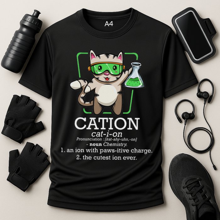 Cation Cute Science Cat Pawsitive Element Chemistry Teacher Performance Shirt