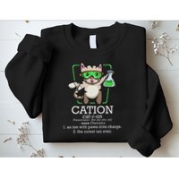 Cation Cute Science Cat Pawsitive Element Chemistry Teacher Sweatshirt