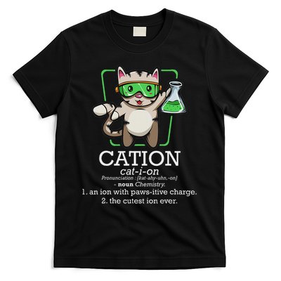 Cation Cute Science Cat Pawsitive Element Chemistry Teacher T-Shirt