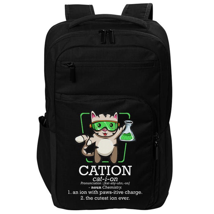 Cation Cute Science Cat Pawsitive Element Chemistry Teacher Impact Tech Backpack