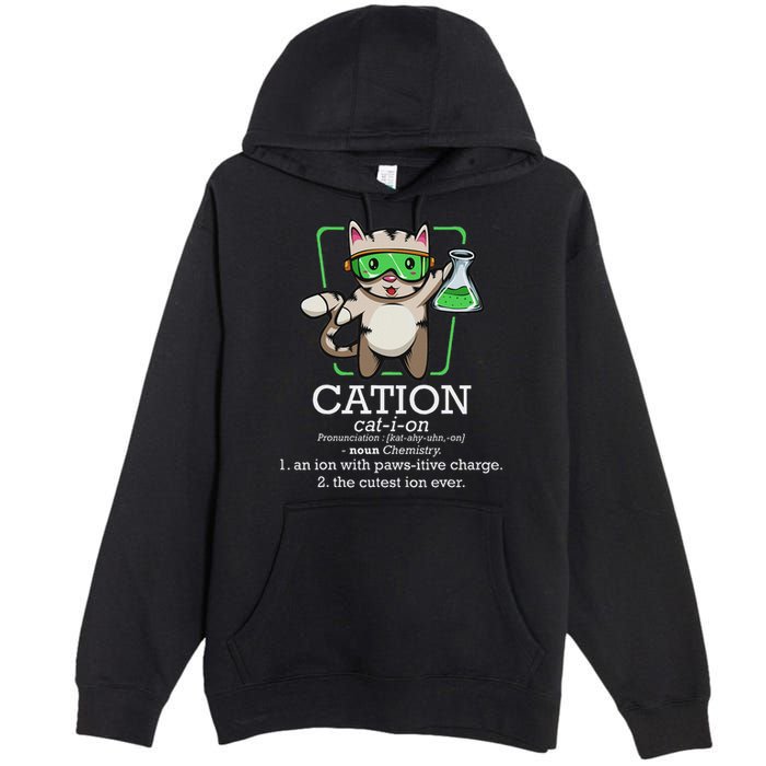 Cation Cute Science Cat Pawsitive Element Chemistry Teacher Premium Pullover Hoodie