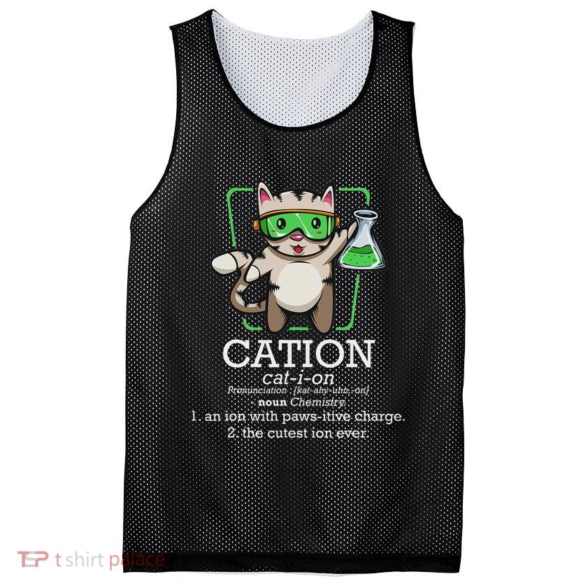 Cation Cute Science Cat Pawsitive Element Chemistry Teacher Mesh Reversible Basketball Jersey Tank