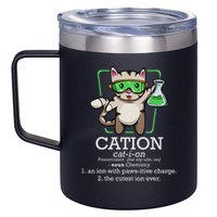 Cation Cute Science Cat Pawsitive Element Chemistry Teacher 12oz Stainless Steel Coffee Mug