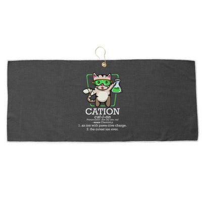 Cation Cute Science Cat Pawsitive Element Chemistry Teacher Large Microfiber Waffle Golf Towel