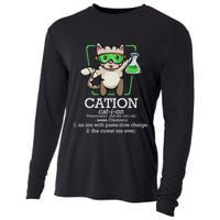 Cation Cute Science Cat Pawsitive Element Chemistry Teacher Cooling Performance Long Sleeve Crew