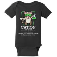 Cation Cute Science Cat Pawsitive Element Chemistry Teacher Baby Bodysuit