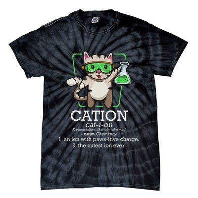 Cation Cute Science Cat Pawsitive Element Chemistry Teacher Tie-Dye T-Shirt