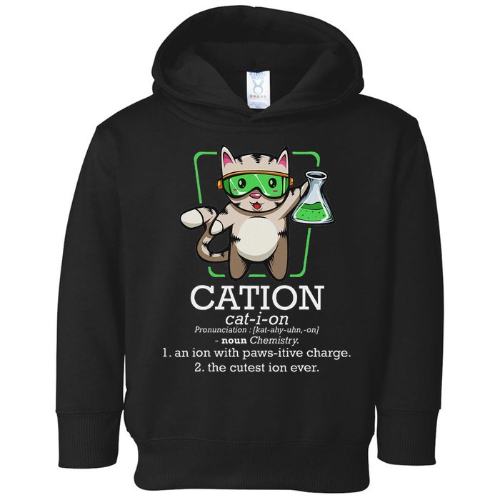 Cation Cute Science Cat Pawsitive Element Chemistry Teacher Toddler Hoodie