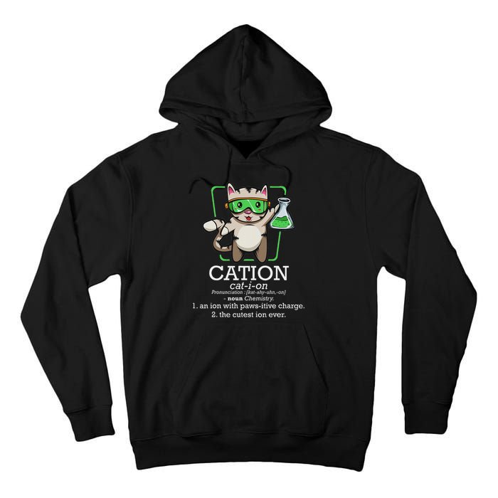Cation Cute Science Cat Pawsitive Element Chemistry Teacher Tall Hoodie